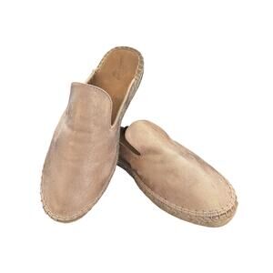 Universal Thread Pink Metallic/Rose Gold Espadrille Mules, Size 7